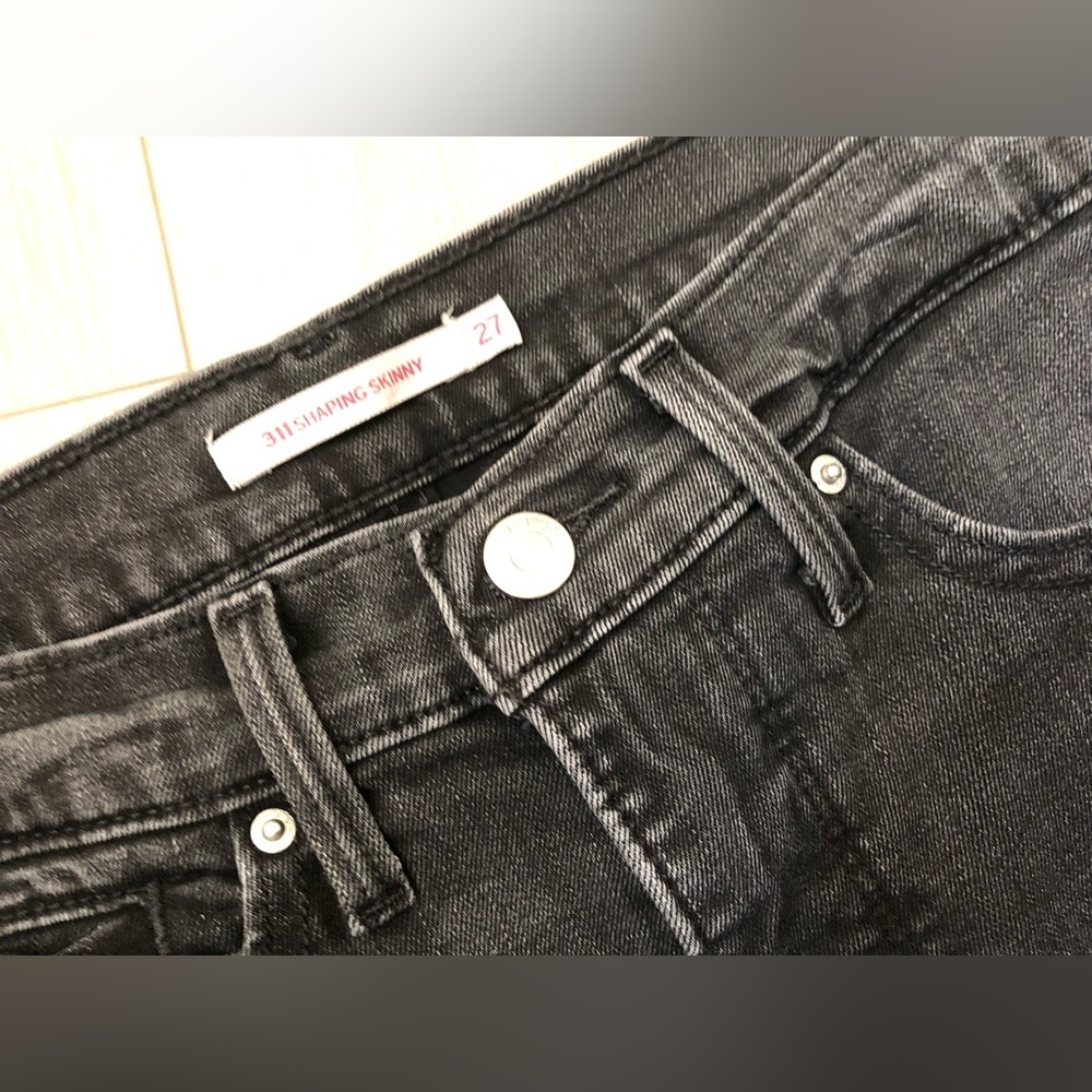 Levi’s 311 shaping skinny jeans denim pants stone washed black 27 - Picture 3 of 11